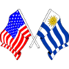 Flag USA and flag Uruguay
