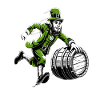 Barrel Pushing Leprechaun (Irish Leprechaun)