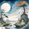 Cartoon wizard dreamscape