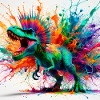 Dinosaure à l’aquarelle