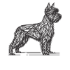 Geometric Line Art Affenpinscher Affen