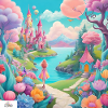Bunte Prinzessinnen-Traumlandschaft