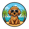 Cockapoo Hunderasse Cartoon Sonnenbrille Strand