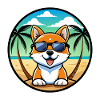 Hokkaido Hondenras Cartoon Zonnebril Strand