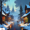 Peaceful winter evening