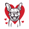 Bouledogue amoureux mignon