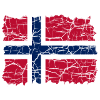 Norway Flag Style Grunge