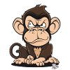 Clever Creepy Cartoon Monkey