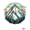 Nature with trees and mountain