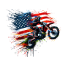 Independence Day Motocross American Flag