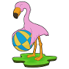 Water-polo flamant rose