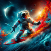 Astronaut surfing