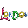 Vibrant London lettering in gradient
