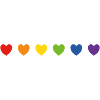 Rainbow pride hearts