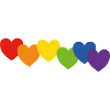 Herzen Regenbogenfarben