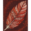 Red-White Feather - Elegance on Red