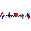 Cardio heart with Flag Netherlands, Slovenia