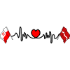 Cardio Heart with Flag Poland, Latvia