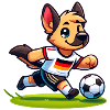Fußballspielender Schaeferhund