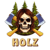 SCHÄDEL AXT HOLZ