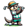 Funny otter golfer golfing fun