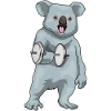 Bodybuilding Koala Bodybuilding avec haltères