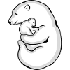 Polar bear with her baby