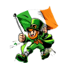 Leprechaun (Irish leprechaun) with flag