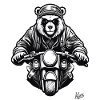 Cool Motorcycle Biker Bear