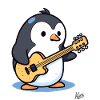Musique : Guitariste acoustique Penguin