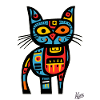 Abstract Cubism Art, Stupid Cat
