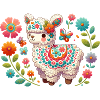 Floral with llama