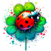Ladybug on a four-leaf clover
