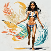 Surfeuse hawaïenne