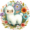 Floral with a little llama