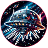 Fantastic spider spaceship in space