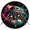 Fantastic spider spaceship in space