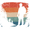 Hiker Silhouette Against Sunset Stripes
