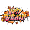 GRAFFITI HAPPY BIRTHDAY ORANGE