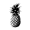 Ananas schwarz weiß