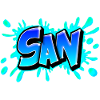 Graffiti San splash bleu