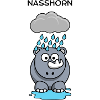 Rain Hippo Under Clouds