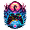 Synthwave Dragon Gaming Fantasy
