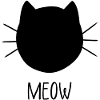 MEOW cat head silhouette
