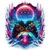 Synthwave Cyberpunk Gaming Controller
