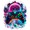 Synthwave Cyberpunk Gaming Controller