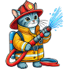Firefighter Kitten Splash