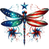 Patriotic Dragonfly Wings Artwork