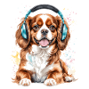 Cuffie Cavalier King Charles Spaniel Stampa Cane