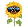 Sunflower with sunglasses